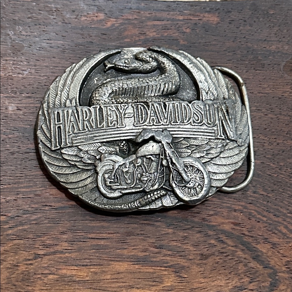 Harley Davidson Snake Wings Belt Buckle Siskiyou 90’s Harmony Design USA Vintage